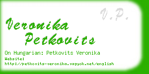 veronika petkovits business card